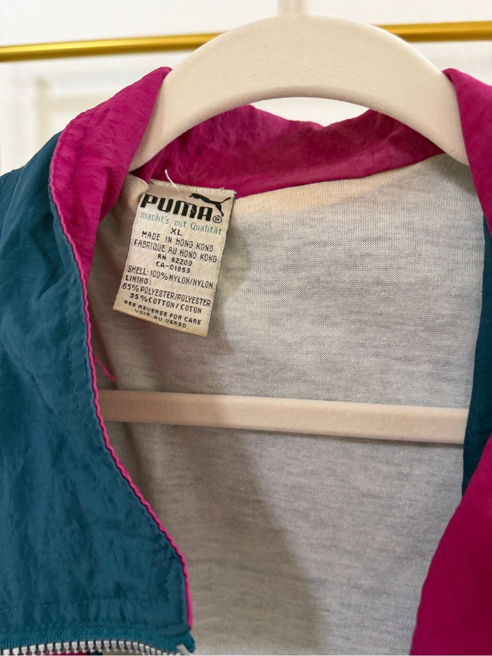 Puma Women's Teal and Magenta Bomber Jacket
